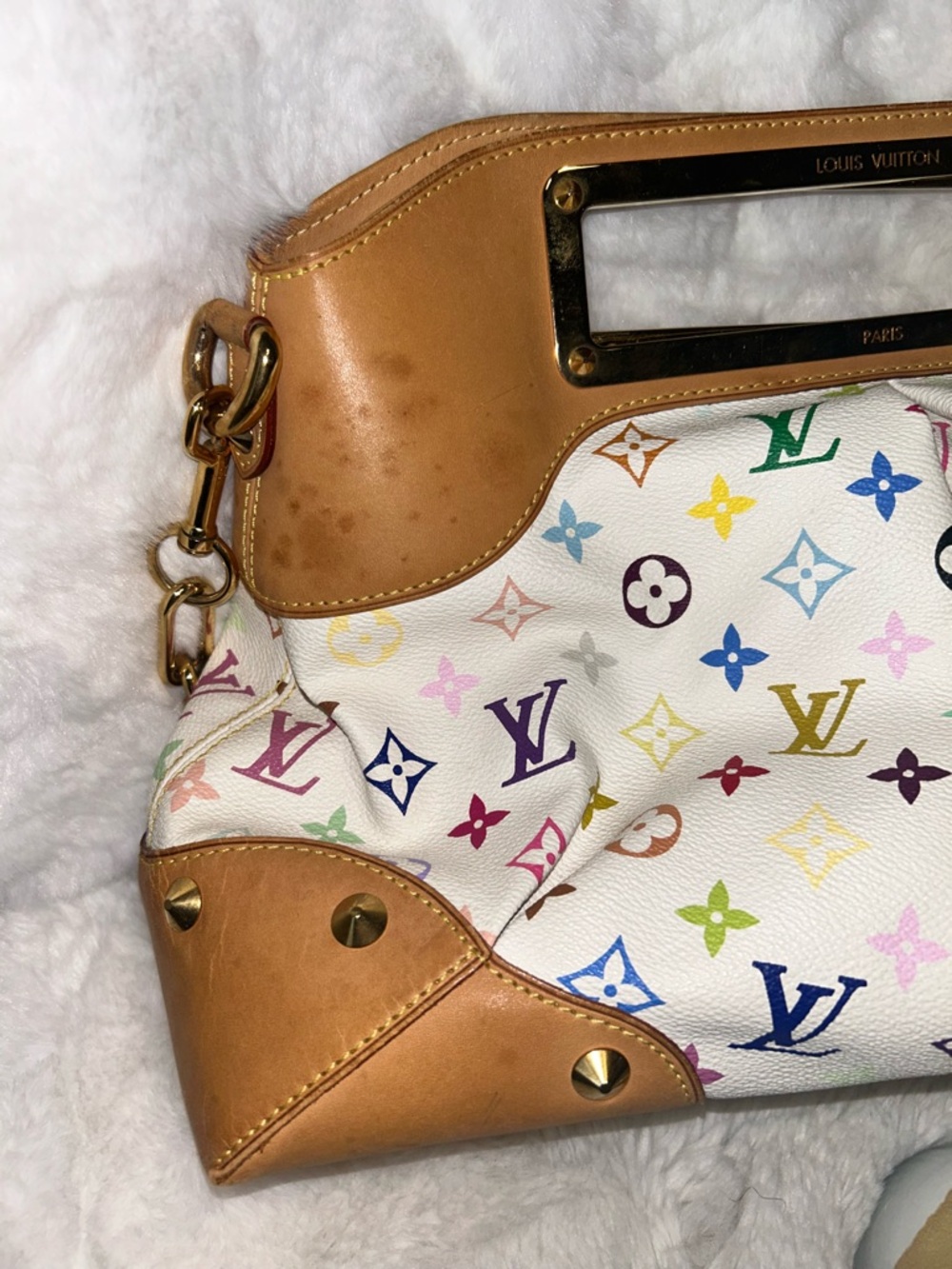 Louis‎ Vuitton White Multicolor Monogram Judy GM - Picture 8 of 16